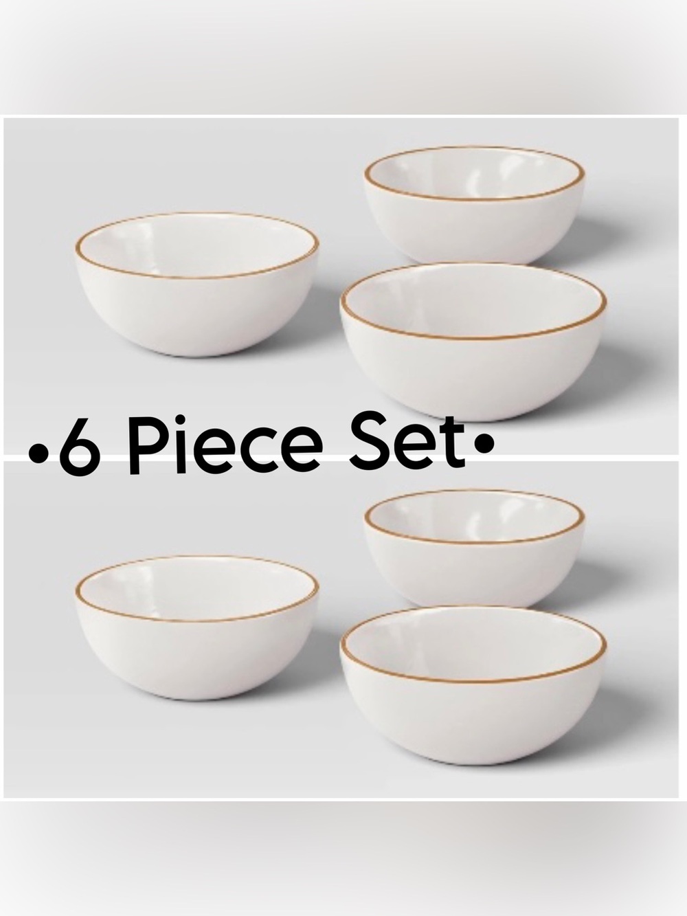Threshold Stoneware Mini Dinner Bowls •Set of 6•